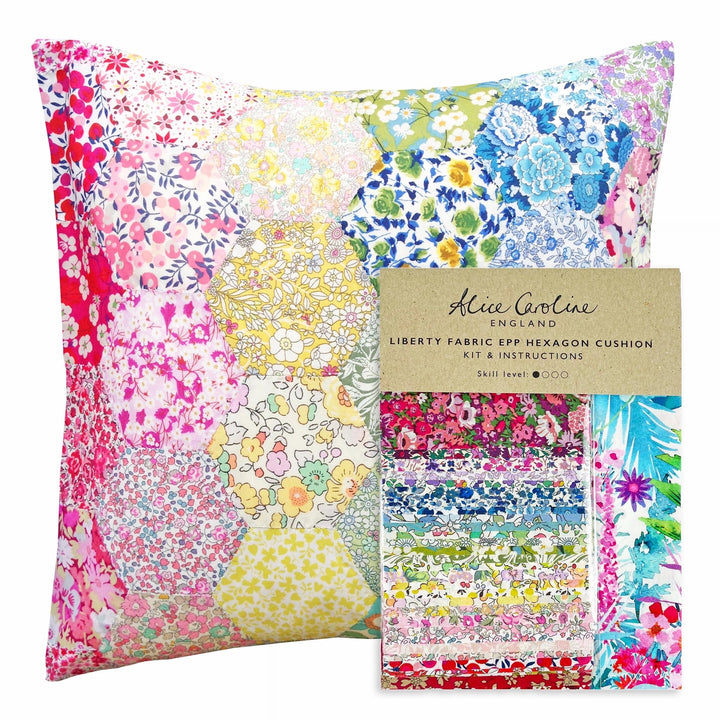 Rainbow Liberty of London Fabric Hexagon Cushion EPP Kit