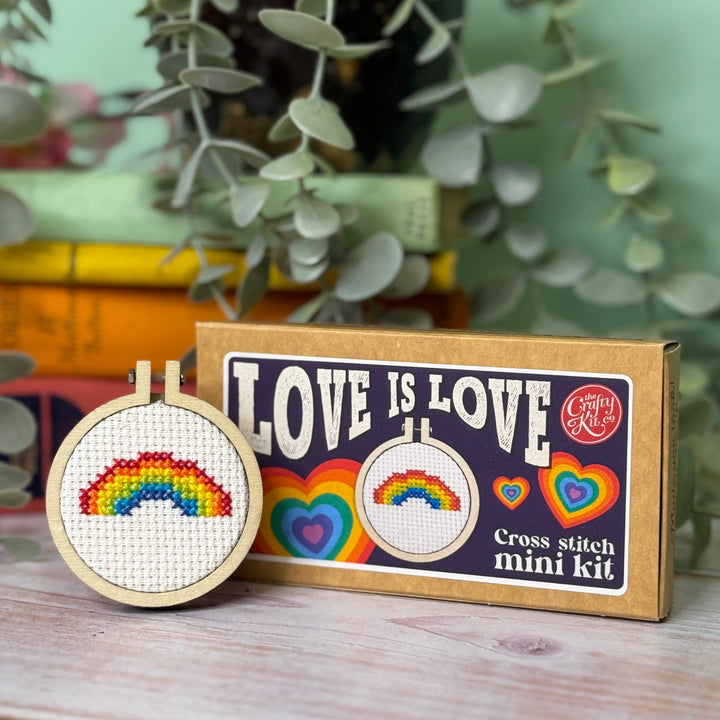 Mini Matchbox Cross Stitch Kit - Love is Love
