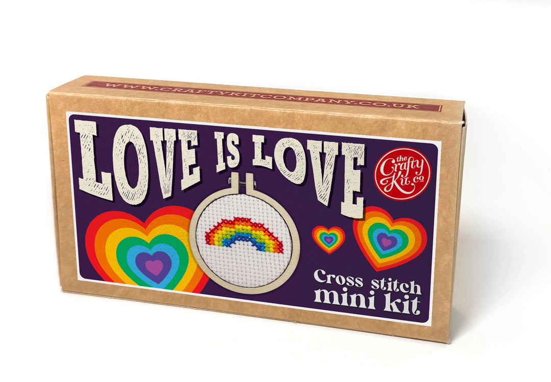 Mini Matchbox Cross Stitch Kit - Love is Love