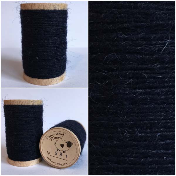 Rustic Pure Wool Thread - Blue Black (591)