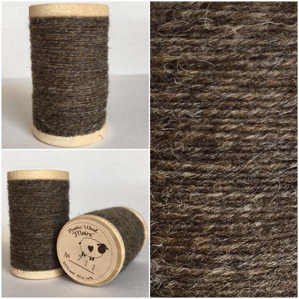 Rustic Pure Wool Thread - Heathered Brown Gray (711)