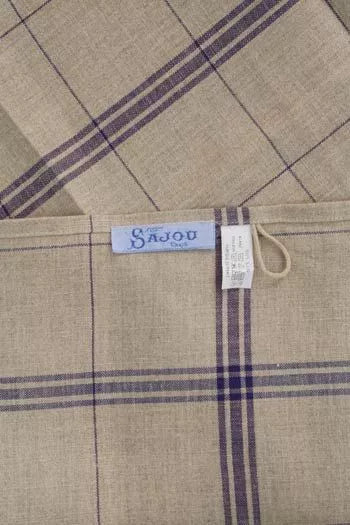 Natural French Linen Tea Towel - Blue Stripe
