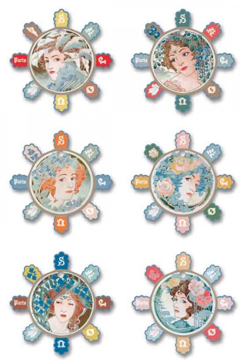 Art Nouveau Ladies Floss Bobbins