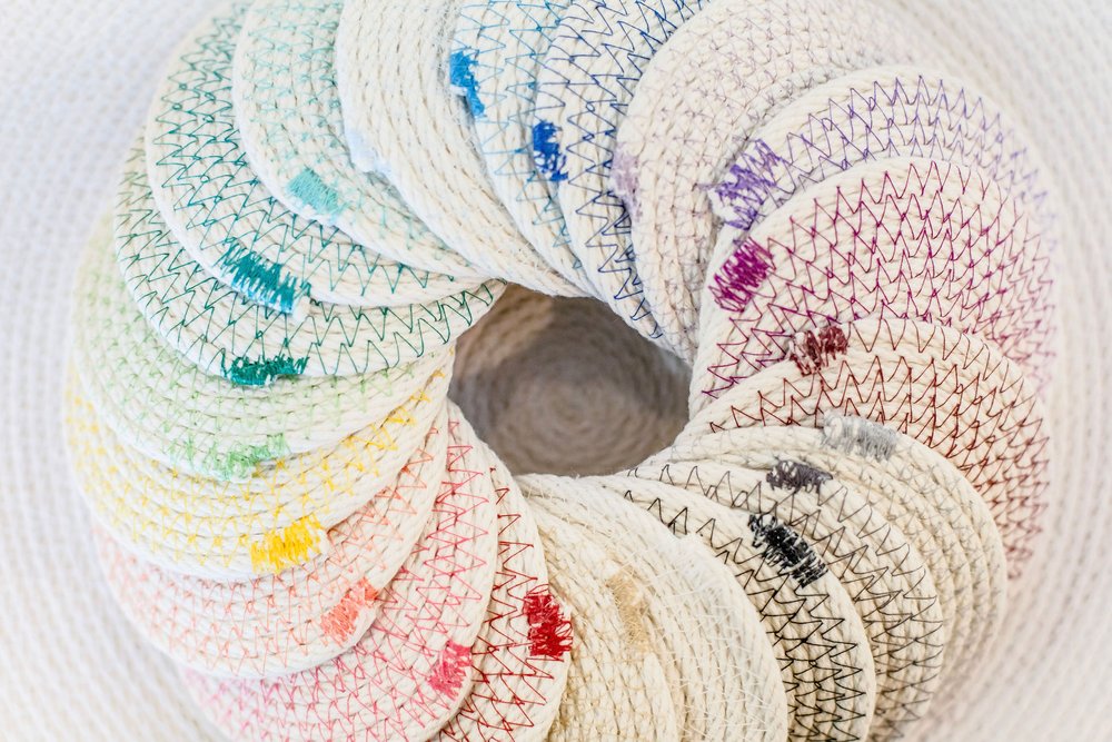 Roped Coil Basket DIY Kit - Coasters and Basket Set