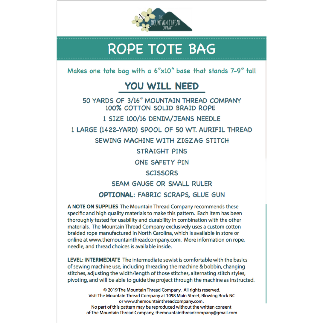 Rope Tote Bag Sewing Pattern