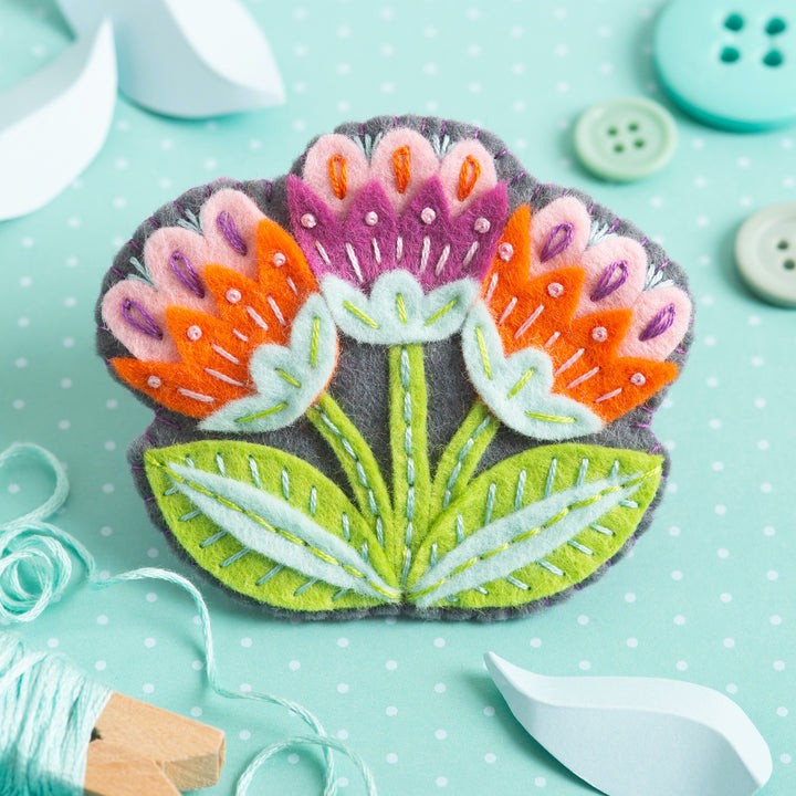 Marianne Felt Flower Embroidery Brooch Kit