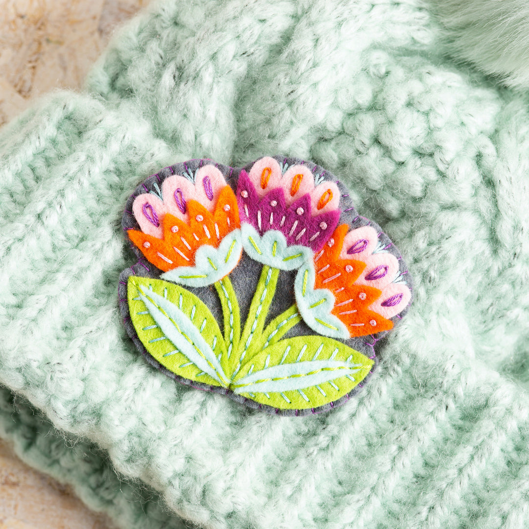 Marianne Felt Flower Embroidery Brooch Kit