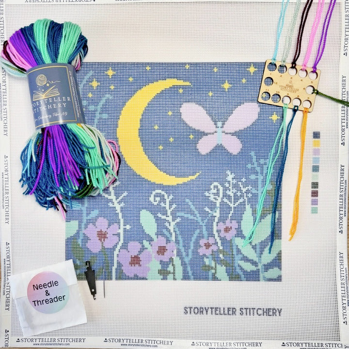 Modern Needlepoint Kit - Midnight Garden
