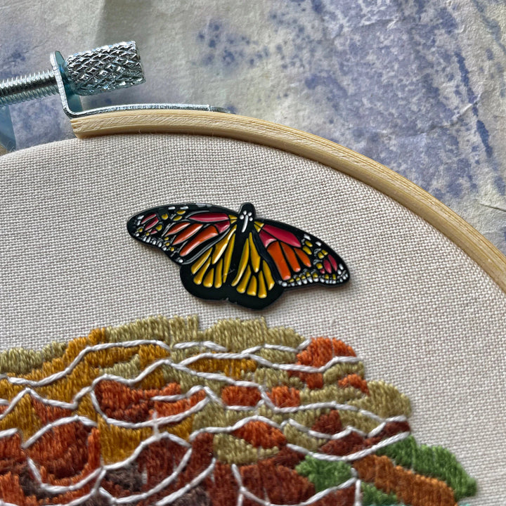 Magnetic Enamel Needle Minder - Pollinators Monarch Butterfly