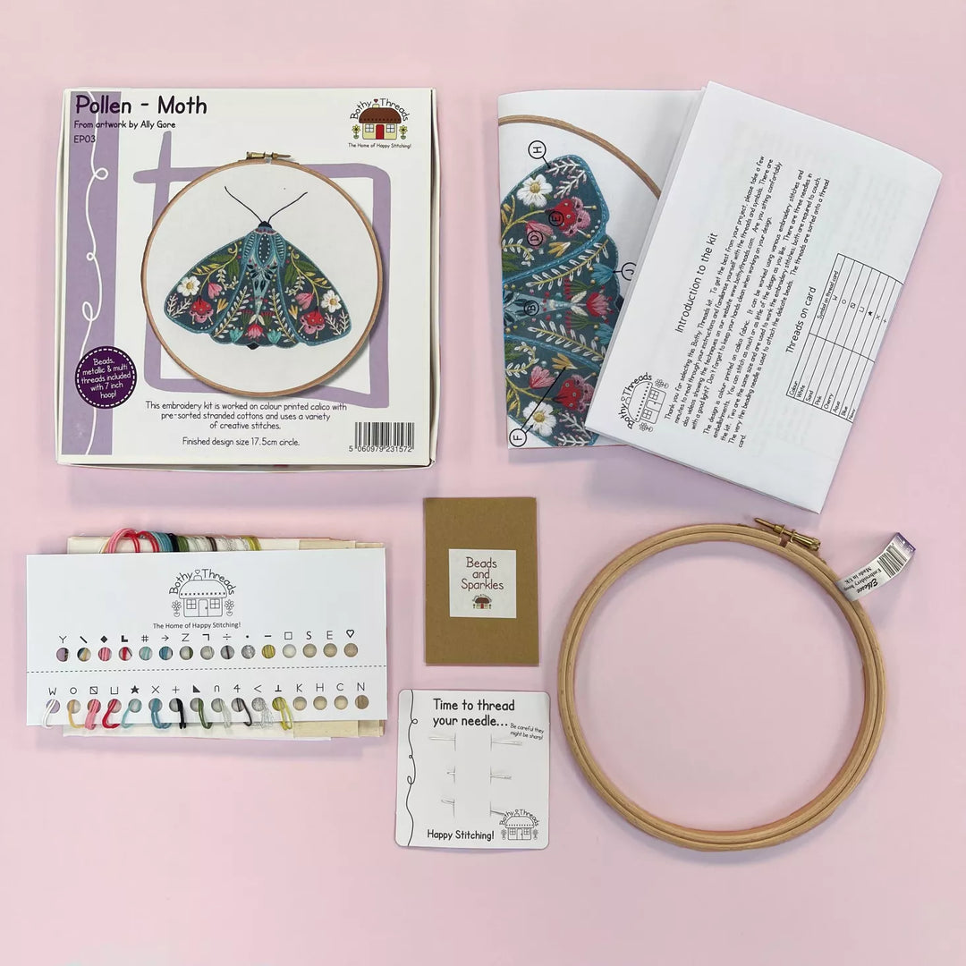Pollen Embroidery Kit by Ally Gore - Moth