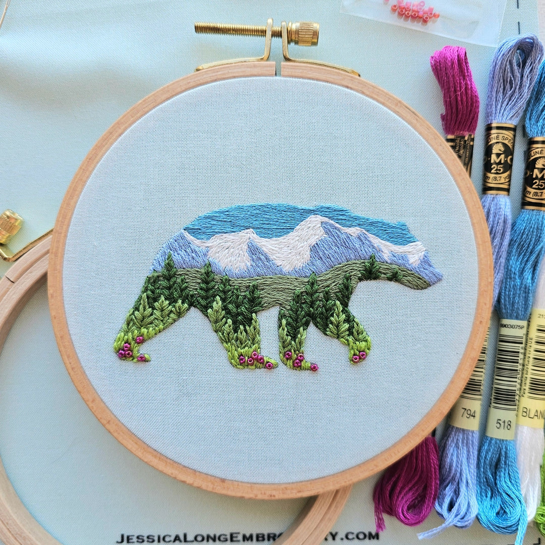 Mountain Bear Embroidery Kit