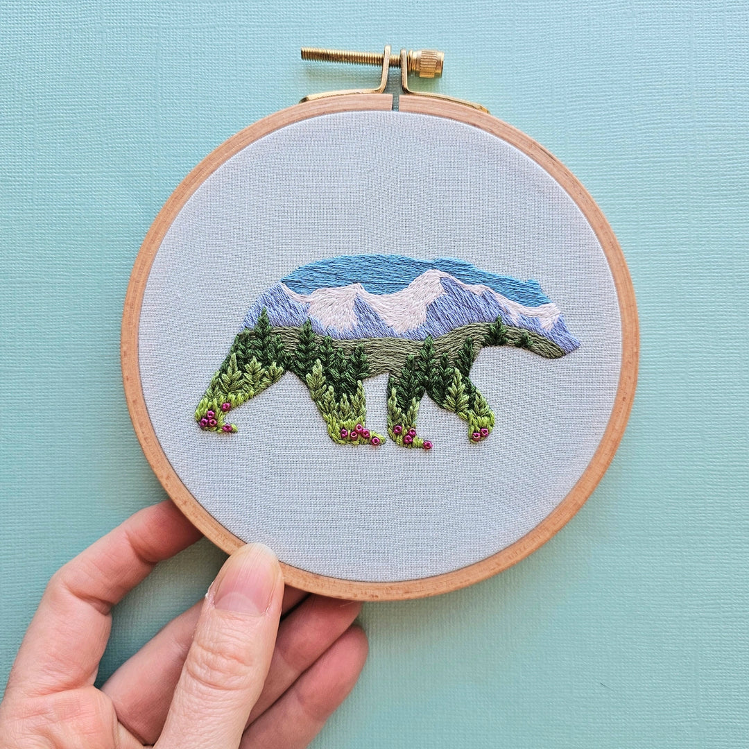 Mountain Bear Embroidery Kit
