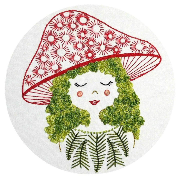 Mushroom Girl Embroidery Sampler