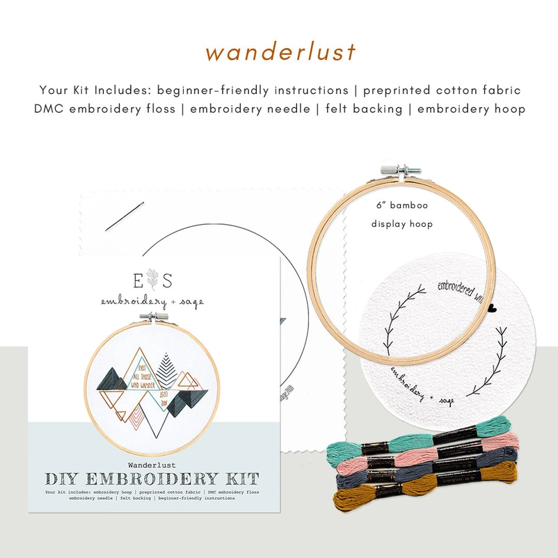 Wanderlust Embroidery Kit
