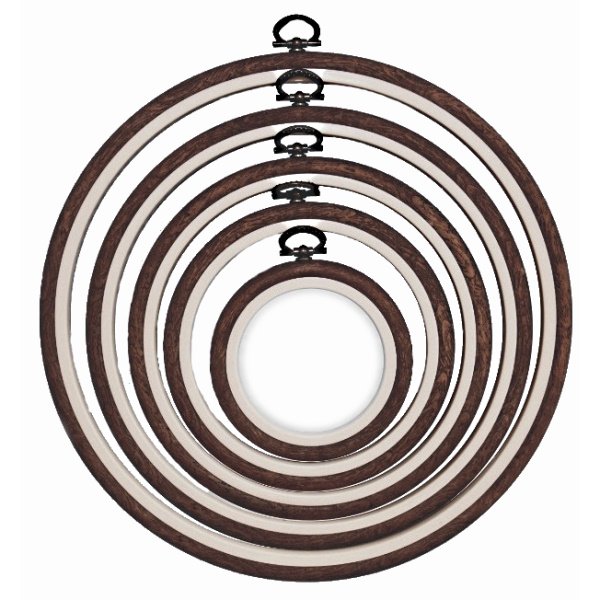 Brown Wood Grain Flexi-Hoops - Round