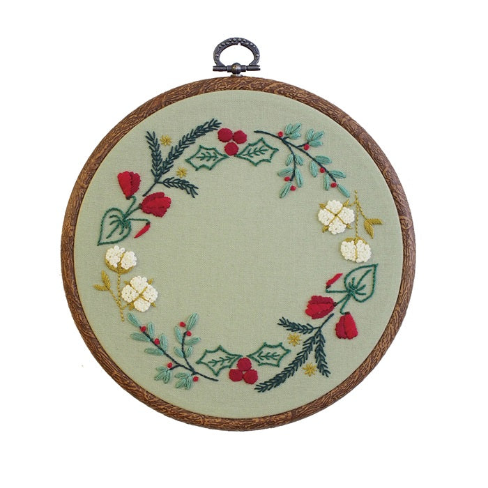 Botanical Winter Wreath Embroidery Kit