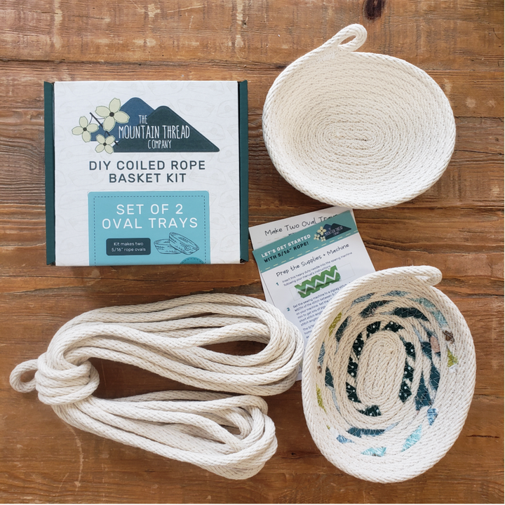Roped Coil Basket DIY Kit - Two Oval Trays