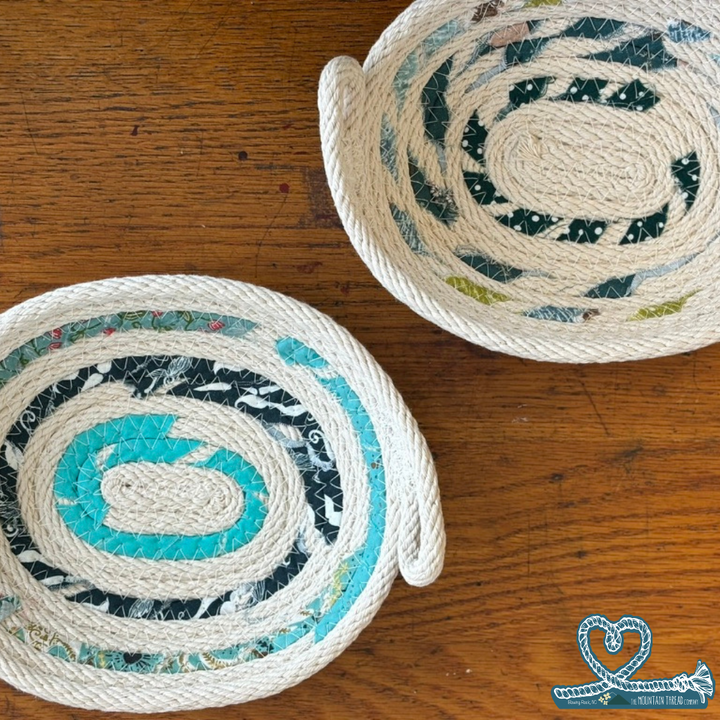 Roped Coil Basket DIY Kit - Two Oval Trays