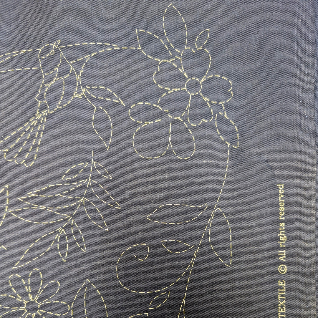 Large Sashiko Panel - Flower Bouquet