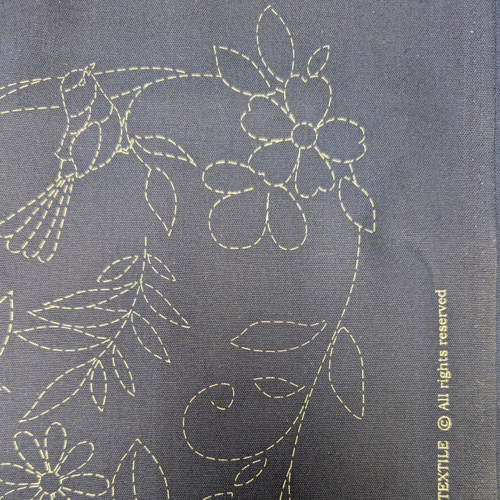 Large Sashiko Panel - Flower Bouquet