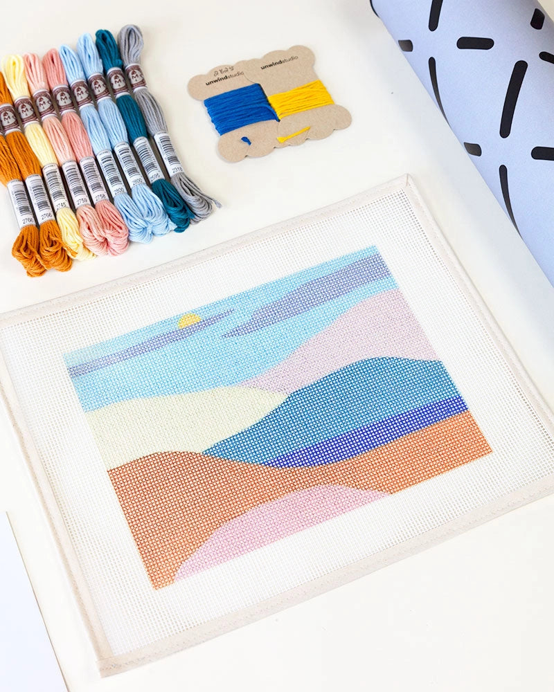 Peaceful Mountains Beginner Needlepoint Kit