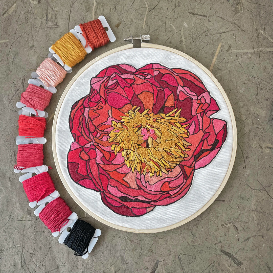 Peony Hand Embroidery Kit