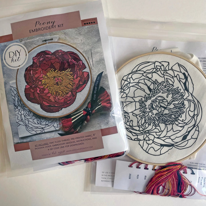 Peony Hand Embroidery Kit
