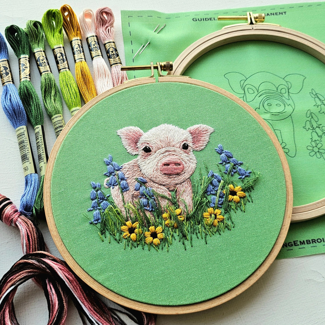Posing Piglet Embroidery Kit