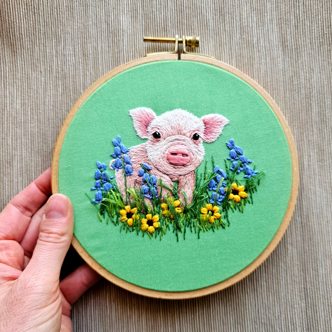 Posing Piglet Embroidery Kit