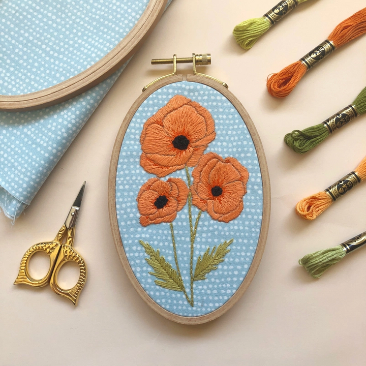 Poppies Intermediate Embroidery Kit
