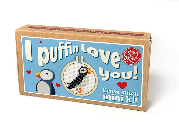 Mini Matchbox Cross Stitch Kit - I Puffin Love You