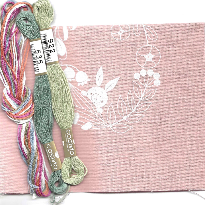 Japanese Embroidery Kit - Rabbit Wreath