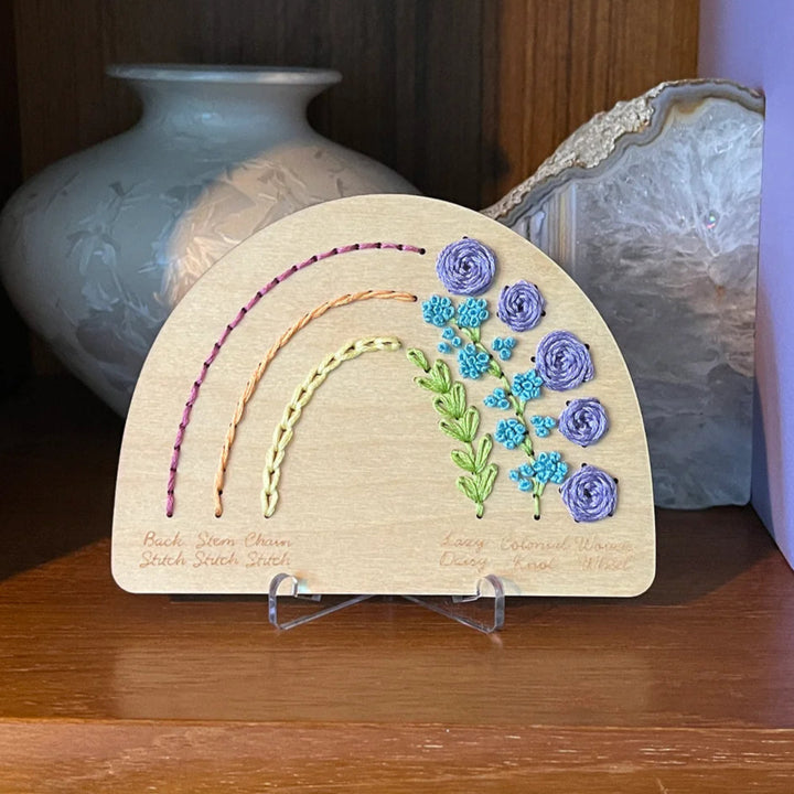 Rainbow Stitch Sampler Wooden Disk Embroidery Kit