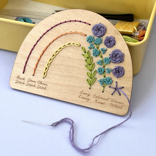 Rainbow Stitch Sampler Wooden Disk Embroidery Kit