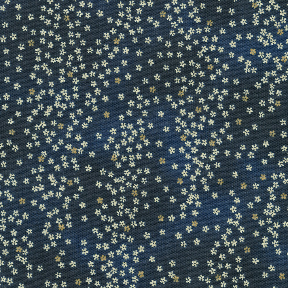 Sevenberry Kasuri : Blossoms on Navy (SB34D21)