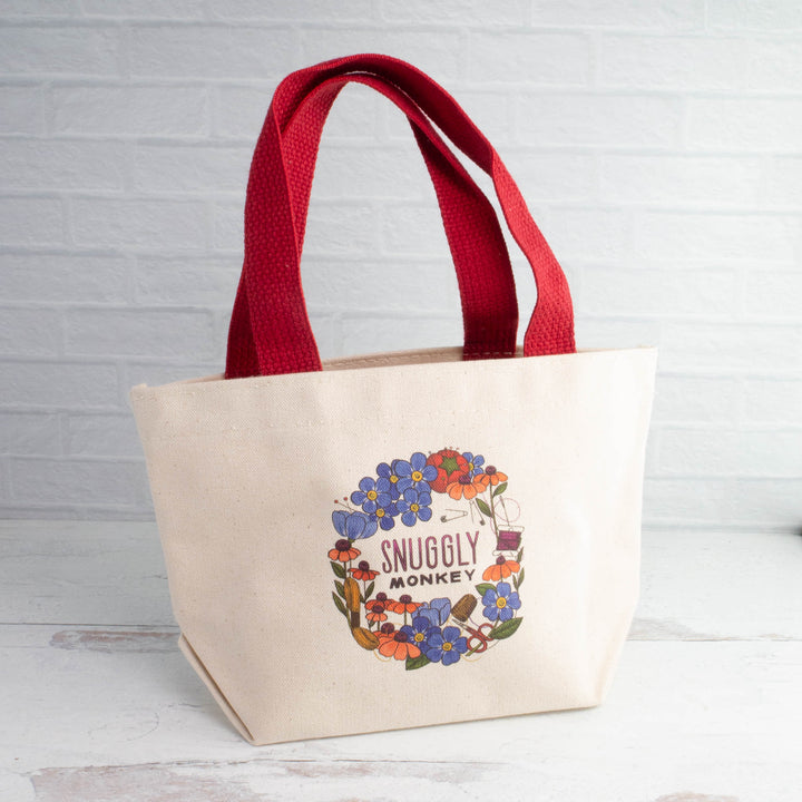 Snuggly Monkey Floral Wreath Mini Tote
