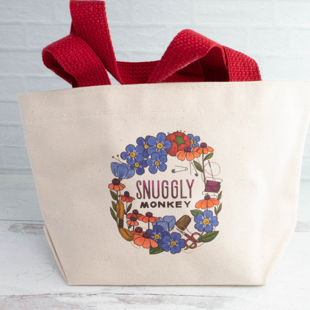 Snuggly Monkey Floral Wreath Mini Tote