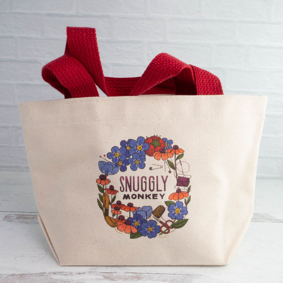 Snuggly Monkey Floral Wreath Mini Tote