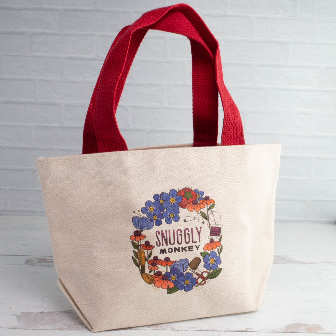 Snuggly Monkey Floral Wreath Mini Tote