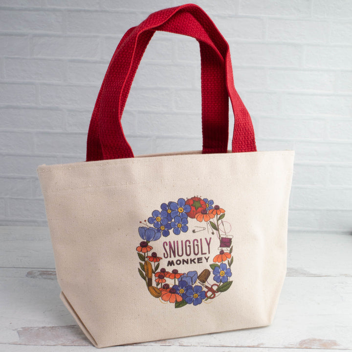 Snuggly Monkey Floral Wreath Mini Tote