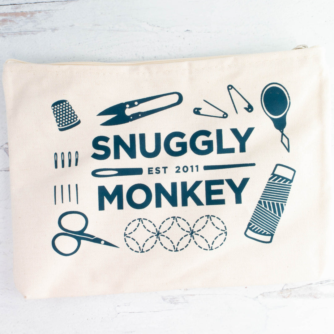 Snuggly Monkey Double Sided Project Bag