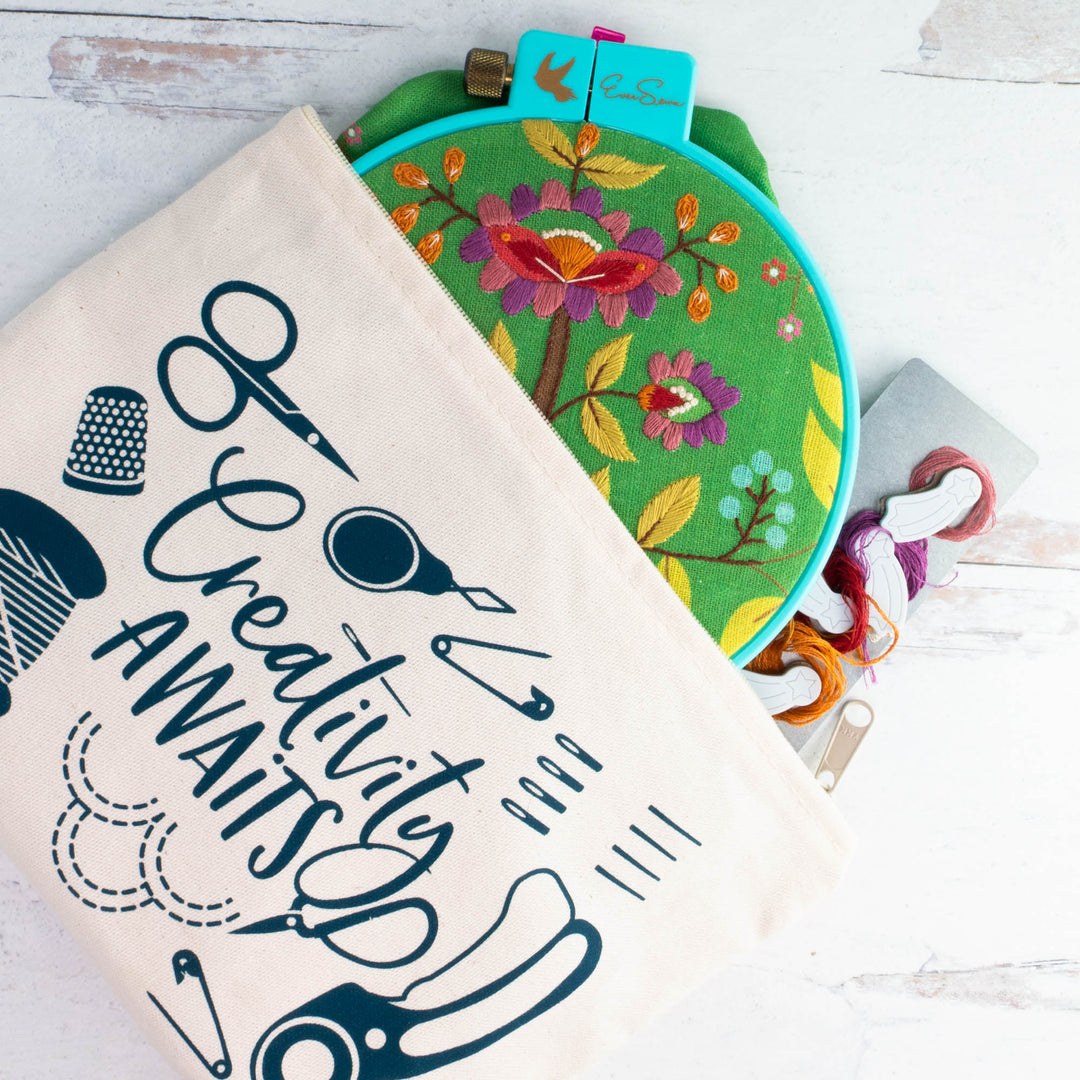 Snuggly Monkey Double Sided Project Bag