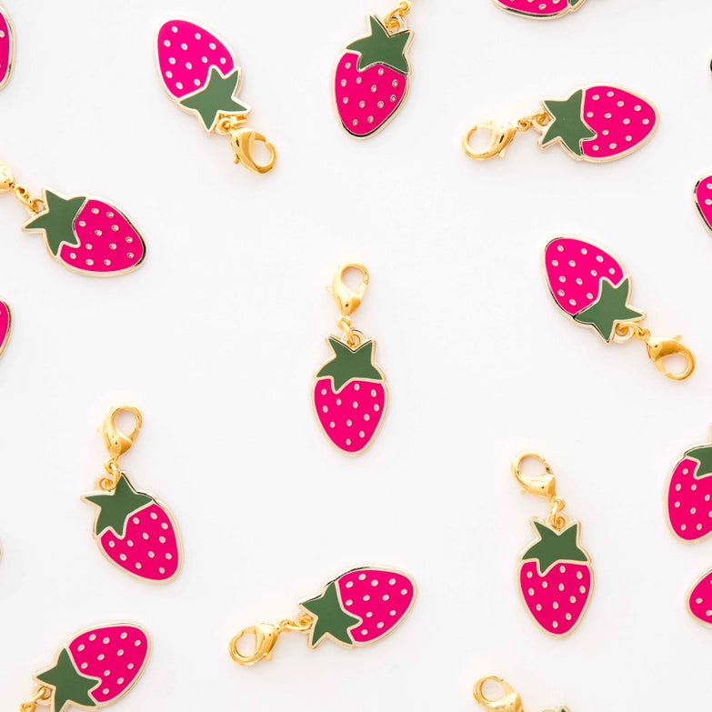 Strawberry Scissors Zipper Charm