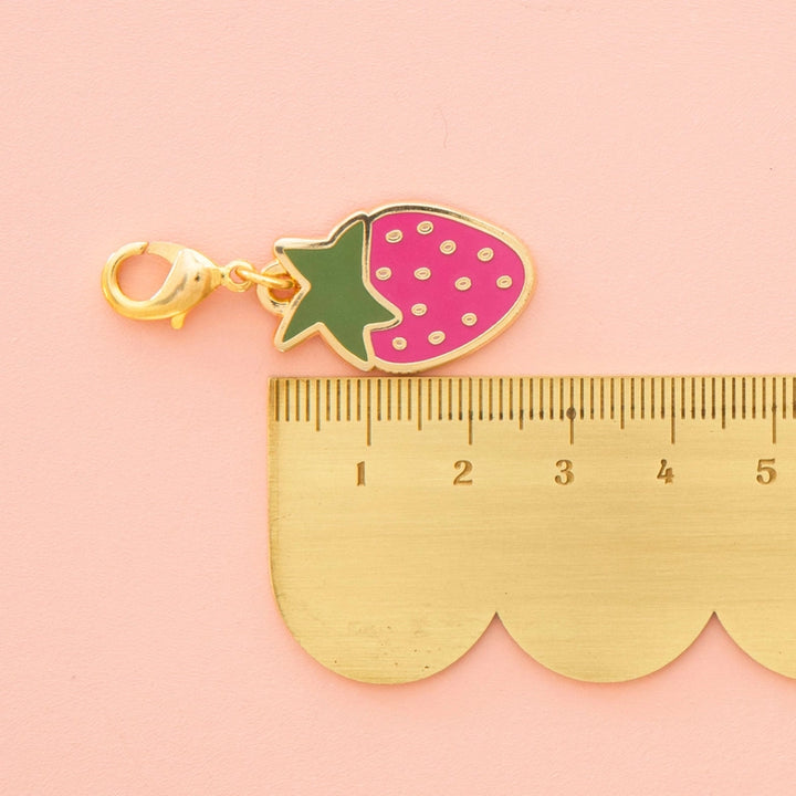 Strawberry Scissors Zipper Charm