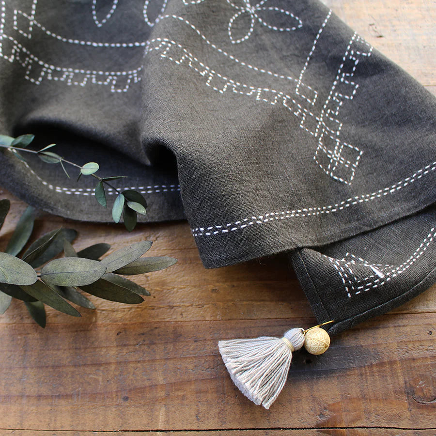 Shippo Tsunagi Linen Cloth Sashiko Kit