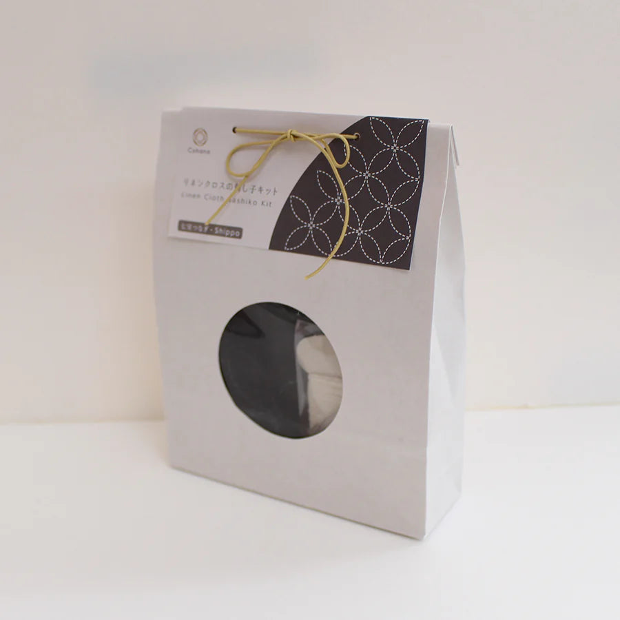 Shippo Tsunagi Linen Cloth Sashiko Kit