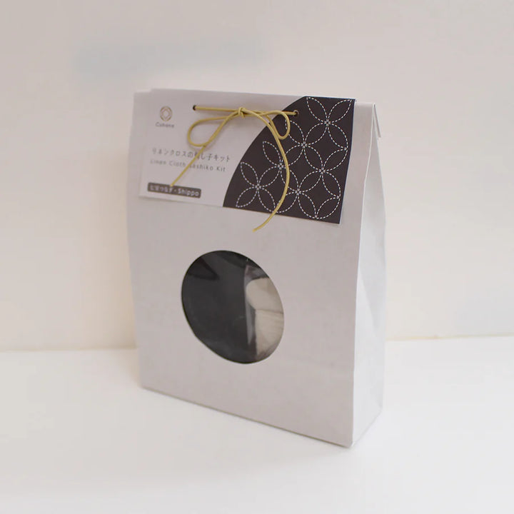 Shippo Tsunagi Linen Cloth Sashiko Kit
