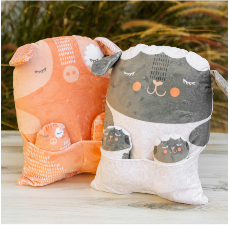 chocolate sheep SHEEP C95 抱き枕　コミケ 玉藻 Farmstead Cuddle Animal Pillow Panel - Pig & Sheep – Snuggly Monkey