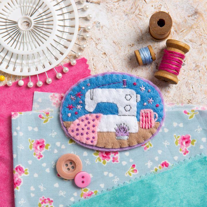Sewing Machine Felt Embroidery Brooch Kit