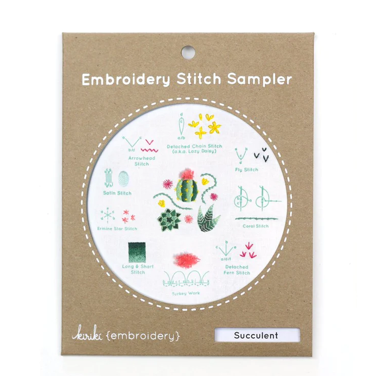 embroidery succulent Succulent Embroidery Stitch Sampler – Snuggly Monkey